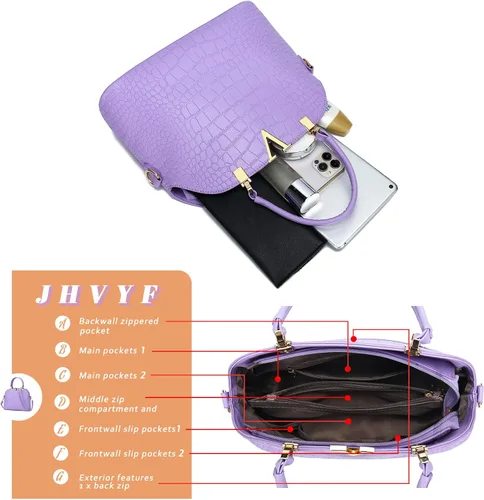 Vista 4 de JHVYF Bolso cruzado con asa superior para mujer, estilo clásico, estilo casual