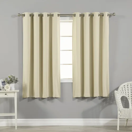 Vista 32 de Best Home Fashion Cortinas opacas con aislamiento térmico, ojales de acero inoxidable y níquel, color rosa bebé, 52 pulgadas de ancho x 63 pulgadas