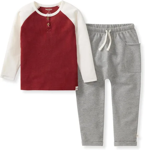 Vista 25 de Burt's Bees Baby Boys Organic Cotton Sweatshirt & Jogger Set, Outfit Bundle Fútbol de lavado ácido