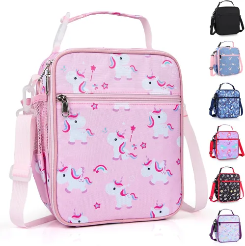 Vista 11 de Bolsa de almuerzo aislada para niños, bolsas de picnic térmicas con correa ajustable para adultos, niños, mujeres, hombres, niños y niñas