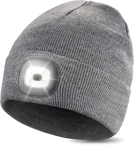 Vista 22 de Tutuko Gorro unisex con luz, gorro LED recargable por USB, sombrero LED con linterna, regalos para hombres, mujeres, papá