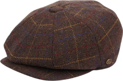 Vista 21 de Sombrero clásico de 8 paneles de mezcla de lana Newsboy Snap Brim Collection para hombre