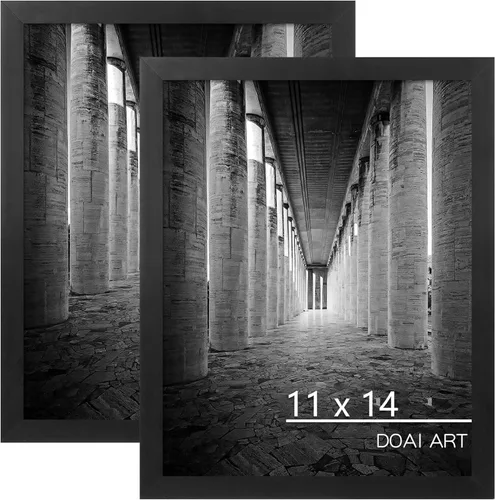 Vista 42 de DOAI ART Marco de fotos de 5x7 pulgadas, marco negro de 5x7 pulgadas para exhibición horizontal o vertical con montaje en pared y sobremesa Marco