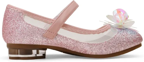 Vista 4 de DREAM PAIRS Zapatos de vestir para niñas con purpurina para boda, fiesta, flores, princesa, zapatos de tacón bajo