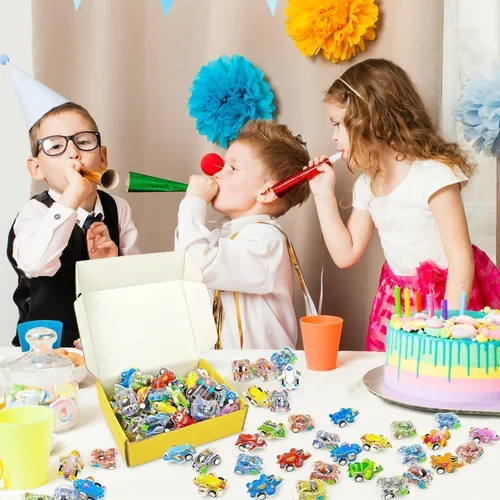 Vista 4 de Vileafy 50 autos y aviones de tracción – Juguetes de caja del tesoro a granel para aula, recuerdos de fiesta para niños de 3 a 5 años, premios