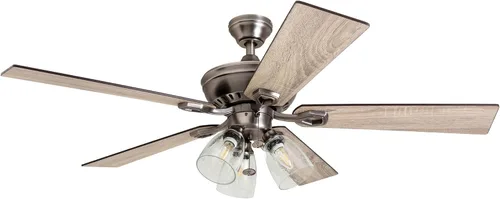 Vista 11 de Prominence Home Glenmont, Ventilador de techo LED de granja de 52 pulgadas con luz, interruptor de cadena, tres opciones de montaje, aspas de doble