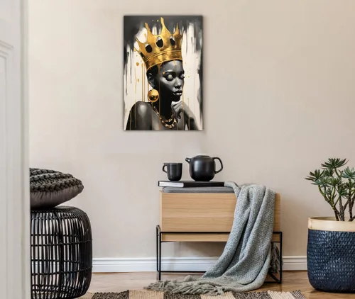 Vista 164 de Arte de pared afroamericano, decoración de rey y reina bailarín negro para sala de estar, arte de pareja de amor negro para dormitorio, lienzo