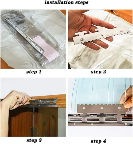 Vista 7 de Etlegor Kit de cortina de PVC para puertas, tiras de cortina de plástico resistente para puertas de habitaciones con aire acondicionado, almacén