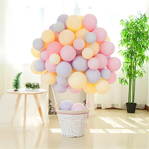 Vista 3 de Globos pastel de 10 pulgadas, 100 unidades de globos de color arcoíris de color caramelo de macarrón para bodas, cumpleaños, baby shower