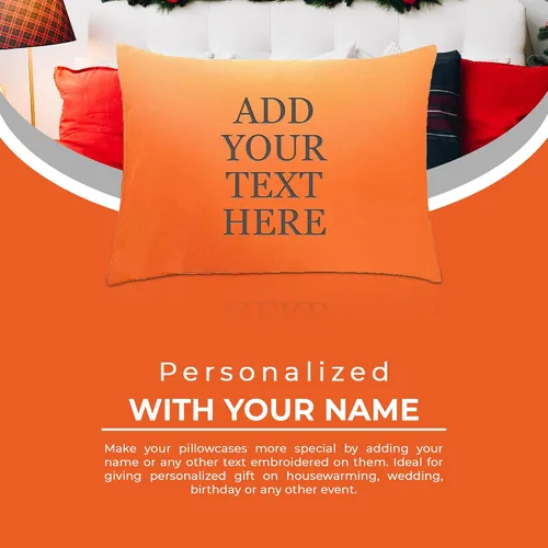 Vista 4 de Personalized Passion Fundas de almohada tamaño Queen (20 x 30 pulgadas), fundas de almohada suaves y acogedoras con cierre de sobre con nombre