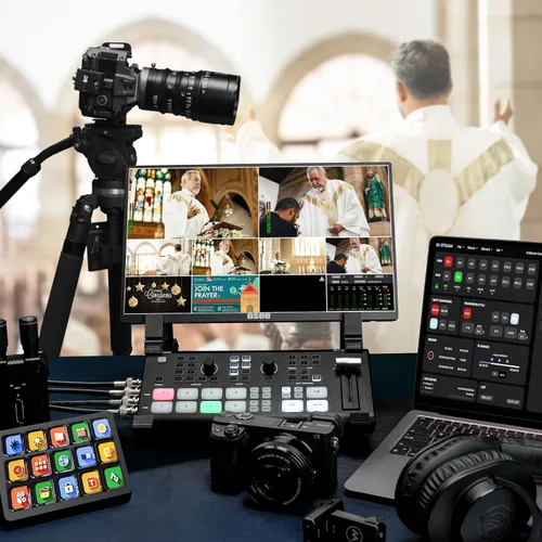Vista 6 de Osee GoStream Duet - Mezclador de video para transmisión en vivo de múltiples cámaras SDI y HDMI