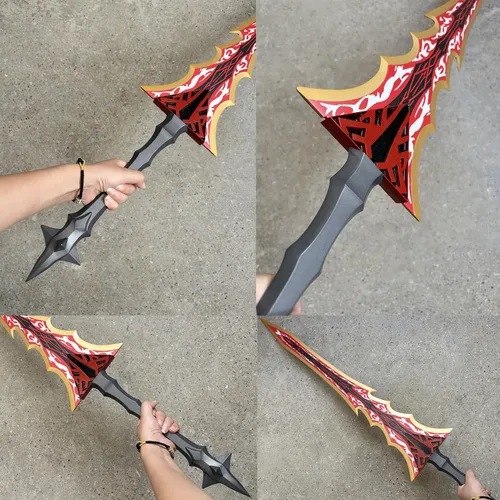 Vista 8 de Espada ancha de escala de dragón de anime de 49.2 pulgadas para cosplay