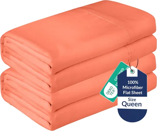 Vista 37 de Royale Linens Juego de 6 sábanas encimeras a granel, sábanas superiores, microfibra suave de 1800, resistente a las arrugas y a las manchas
