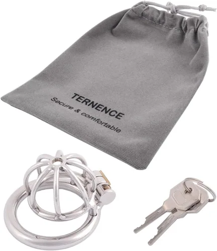 Vista 7 de TERNENCE Dispositivo de castidad masculina de metal, pequeño, acero inoxidable 304, cómodo, jaula para adultos, juguete sexual D240