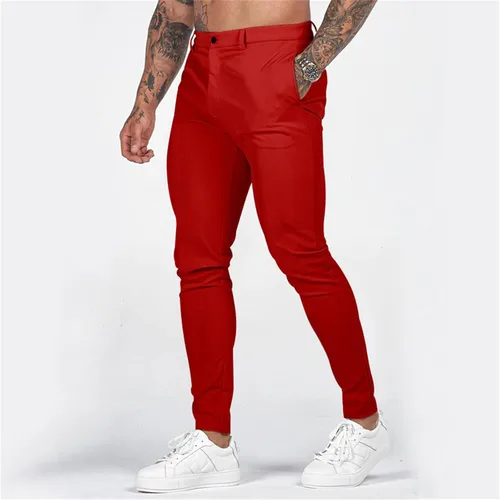 Vista 2 de Pantalones deportivos con estampado gráfico para hombre, pantalones de vestir azul marino, pantalones cargo para hombre, pantalones de invierno