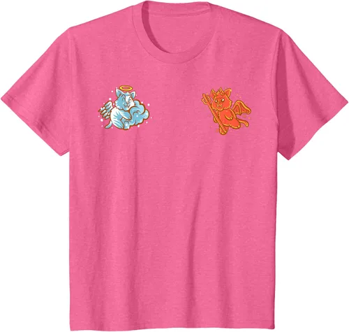 Vista 42 de Camiseta de gato ángel y diablo sentado en tu hombro Nerd Kitten, Negro