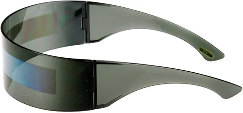 Vista 3 de zeroUV Gafas de sol Cyberpunk Futuristic Cyclops de los años 80 con lente espejada semitransparente