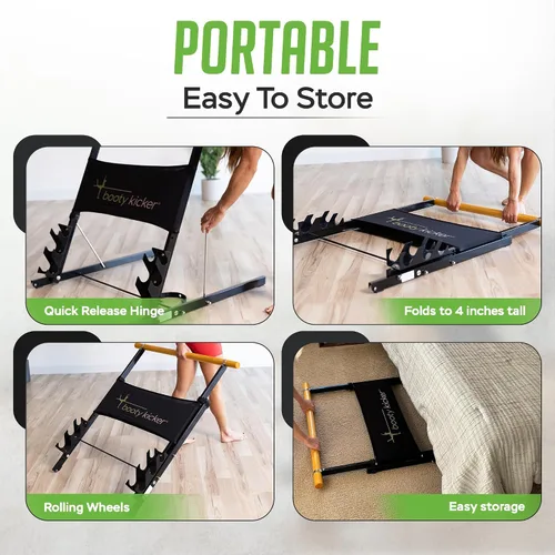Vista 5 de Portable Folding Exercise Bar for Barre, Balance and Ballet Home Workouts, Strong Freestanding Stable Design