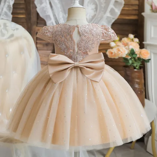 Vista 3 de TTYAOVO Vestido de flores para bebé, cumpleaños, princesa, fiesta, trajes de encaje