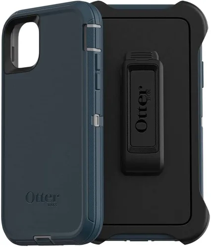 Vista 9 de OtterBox Defender Series - Funda para iPhone 11, color negro, resistente y duradera, con protección de puerto, incluye soporte para funda con clip