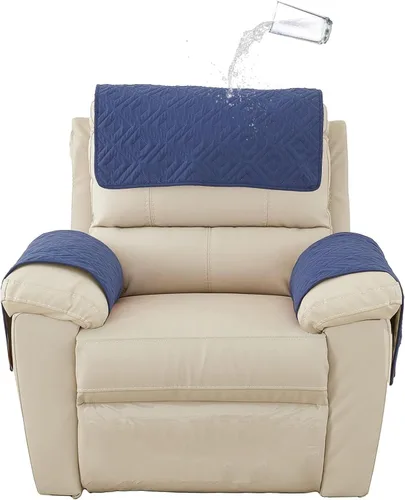 Vista 10 de XMAYODS Funda impermeable para sillón con reposabrazos, fundas antideslizantes para sofá y reposacabezas, fundas para respaldo, fundas para sillón