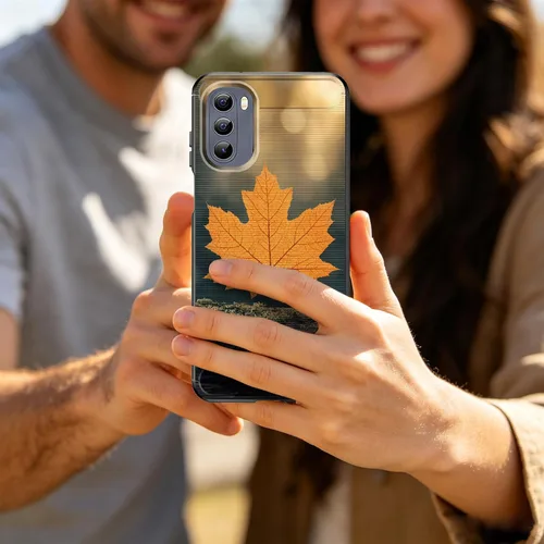 Vista 7 de for Moto Edge 2022 Case,Premium Soft Silicone Rubber Full-Body Protective Bumper Case for Phone Case for Motorola Moto Edge 2022,Autumn Maple Leaf