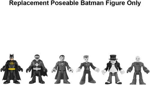 Vista 5 de Mattel Pieza de repuesto para Imaginext Deluxe Figure Pack Playset – GWX46 ~ Figura de Batman Poseable de Repuesto ~ Llevando Traje Negro y Capa