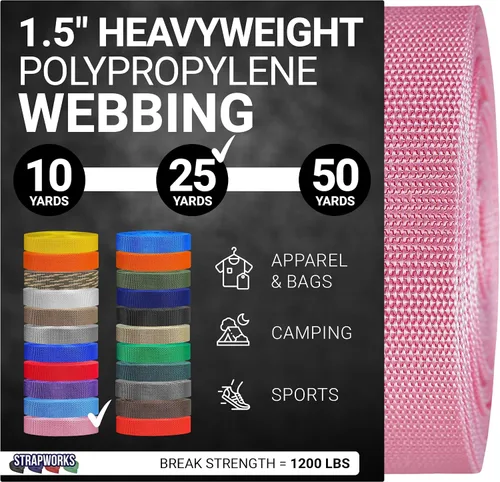 Vista 47 de Strapworks Heavyweight Polypropylene Webbing - Heavy Duty Poly Strapping for Outdoor DIY Gear Repair, 1.5 Inches