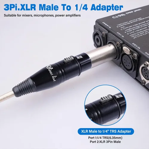 Vista 4 de SINUS LIVE 4 paquetes de 24 quilates de oro real XLR hembra macho a adaptador TRS de 1/4 pulgadas, XLR equilibrado a cuarto de pulgada