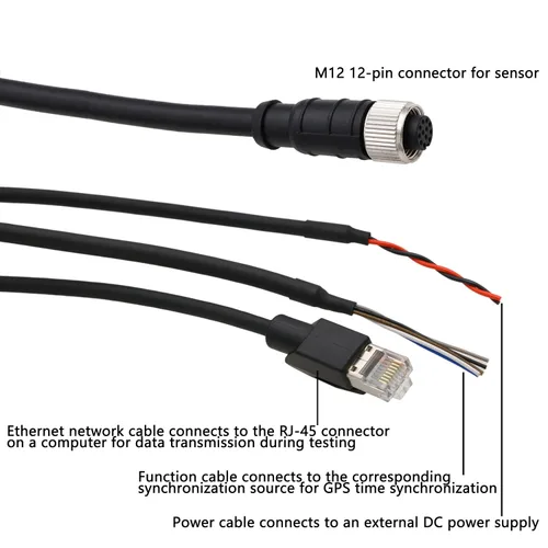Vista 3 de M12 Aviation - Cable hembra de 12 pines para DJI Livox Mid-360 LiDAR Sensor a Computadora Ethernet Power Depuración, 1 a 3 Splitter, conector Cable