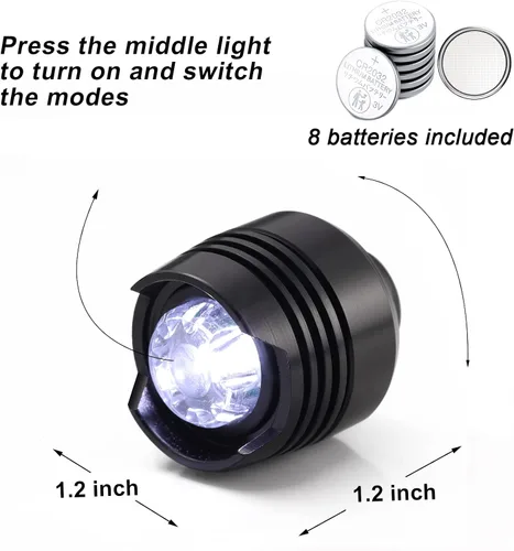 Vista 2 de Headlights for Shoes with 8 Batteries, 3 Modes LED Flashlight Shoes Headlights Accessories for Camping Lasting 72 Hours IPX5 Waterproof Shoe Charm