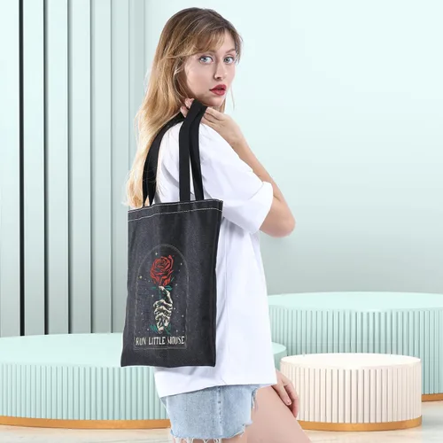 Vista 6 de POFULL Dark Romance Gift Run Little Mouse Tote Bag Book Lover Gift Book Club Gift