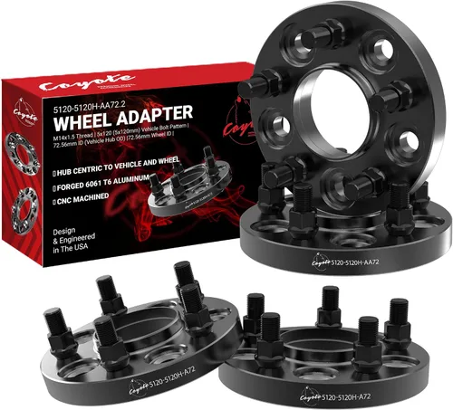 Vista 13 de Wheel Accessories Parts 2 espaciadores de rueda centrados en buje 5 en 4.724 in 0.197x4.724 in 0.787 in grueso 2.857 in Hub M14x1.5 14x1.5 rosca