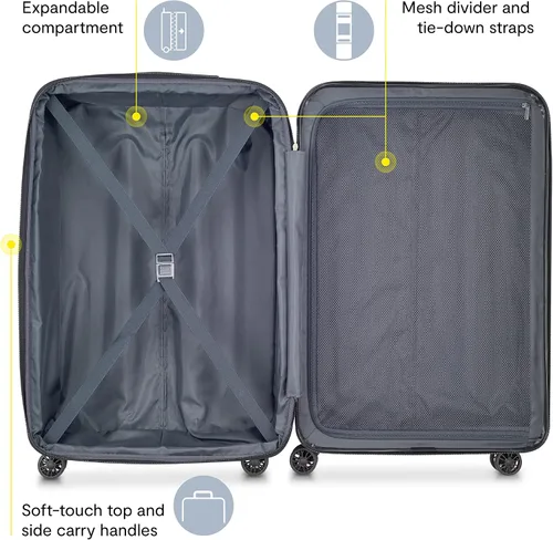 Vista 3 de Delsey Paris - Helium Aero - Maletas con laterales rígidos expandibles con ruedas giratorias, Titanio