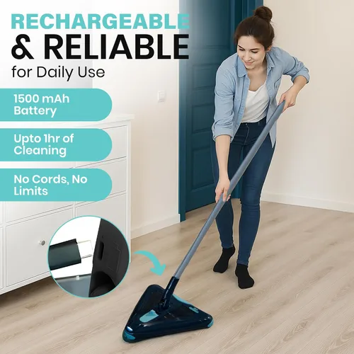 Vista 6 de Zippi Barridor Max - Versión 2025 Barridor Ligero, Diseño Triangular Permite Barrer en Esquinas, Perfecto para Alfombra Corta, Piso Duro y Cerámica