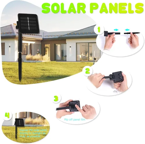 Vista 6 de Guirnalda de luces solares de caballito de mar para exteriores, luz solar decorativa de hadas para decoración de jardín exterior, impermeable