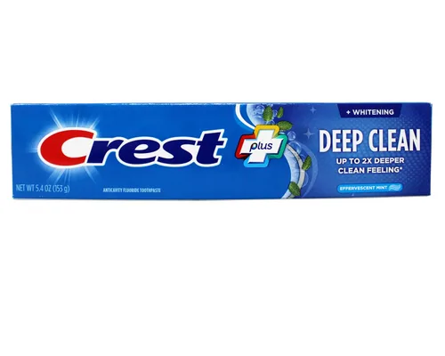 Vista 3 de Crest Plus Deep Clean Pasta de dientes efervescente menta anticaries fluoruro pasta de dientes blanqueamiento eliminación de manchas 5.4 oz