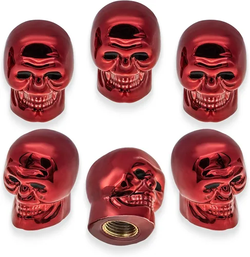 Vista 48 de 4 piezas de tapas de válvula de neumático estilo Cobra, forma de cabeza de serpiente, tapas universales de válvula de neumático con núcleo de cobre