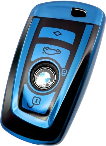 Vista 21 de Creativity Cubierta avanzada de TPU suave para llave BMW 2023-2026 Serie 5 7 iX XM IX3 i7 X1 X5 X6 X7 (combinación azul)