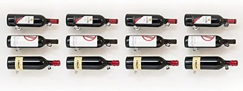Vista 3 de Wine Racks America - Kit de diseño de 12 botellas de vino con collares en plata