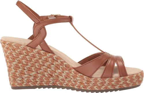 Vista 6 de Anne Klein Sandalias de cuña Waves para mujer, coñac, 8.5, Coñac