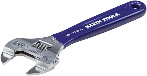 Vista 3 de Klein Tools D86934 Llave ajustable, forjada con mandíbula más delgada y un acabado cromado pulido, 6 pulgadas