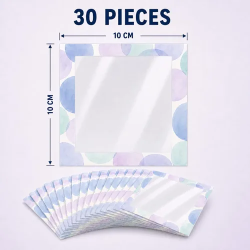 Vista 2 de 30 PCS Reusable Diamond Painting Release Paper Premium Frame Film Paper Watercolor Dots - Pink & Sky Blue