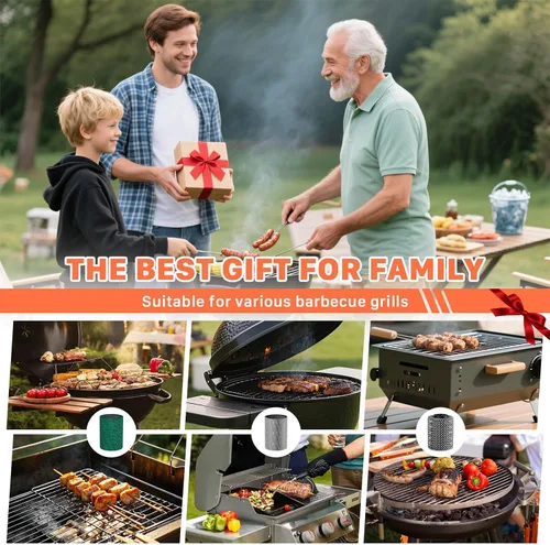 Vista 7 de Hillyfe Cepillo de parrilla para exteriores, cepillo de parrilla recargable inalámbrico con 3 cabezales de cepillo, cepillos de limpieza eléctricos