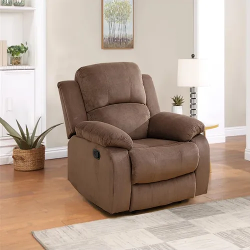 Vista 44 de Sofá reclinable manual, sofá reclinable de lujo de 3 plazas, sofá reclinable con portavasos y mesa de café, sofá de cuero sintético para sala