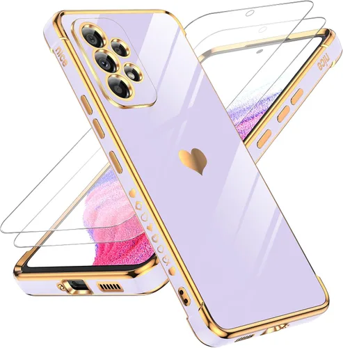 Vista 55 de LeYi Funda para Motorola-G 2025: Love Heart Plating Luxury, Negro
