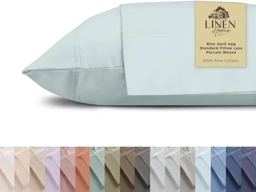 Vista 36 de Fundas de almohada 100% algodón percal con encaje fluer tamaño Queen/estándar, color blanco, 2 piezas de fundas de almohada, ropa de cama fuerte