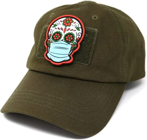 Vista 3 de Parche táctico de calavera con máscara facial Dia de Los Muertos Parche de moral de Halloween
