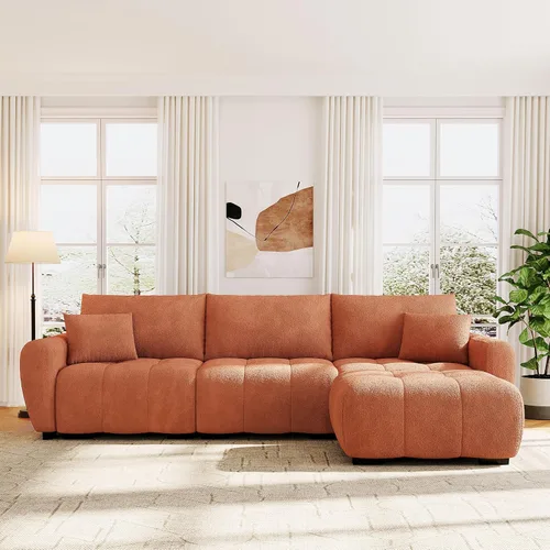 Vista 3 de [VIDEO] 110" Modular Sectional Sofa, L Shape with Extra-large Seat, Pull-l