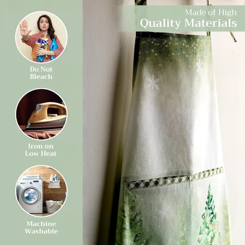 Vista 1221 de Maison d' Hermine Delantales para mujer con bolsillo, 100% algodón (27.50 x 31.50 pulgadas)